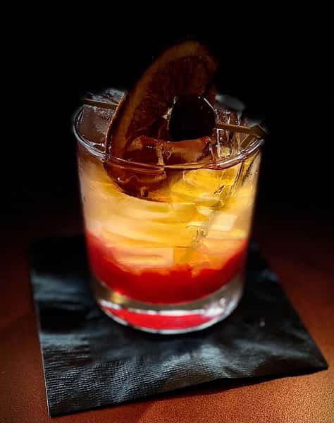 CHERRY ORANGE WHISKEY SMASH