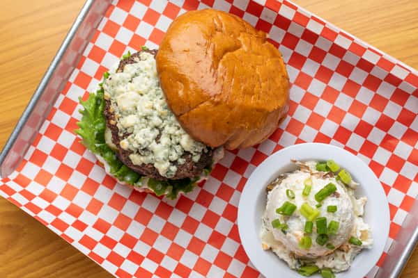 Very Blue Cow Burger