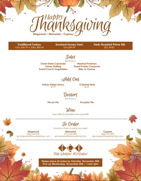 Thanksgiving Dinner To Go