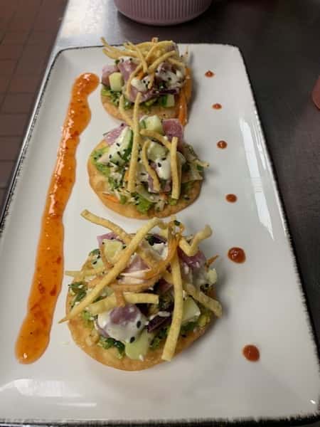 Lolo Ceviche Tostada (142 cal. each)