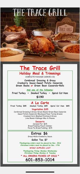 Trace grill menu discount