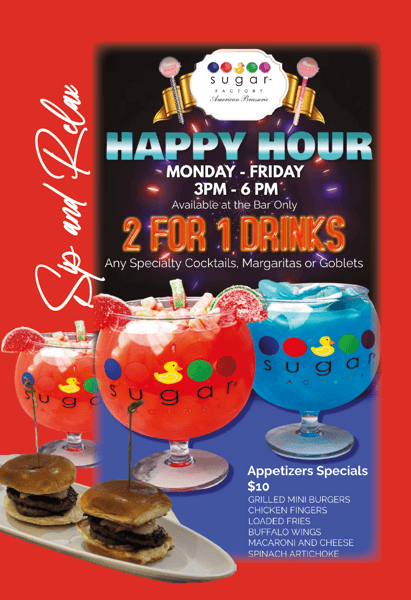 The sugar factory menu discount