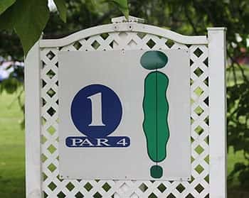 golf course hole sign