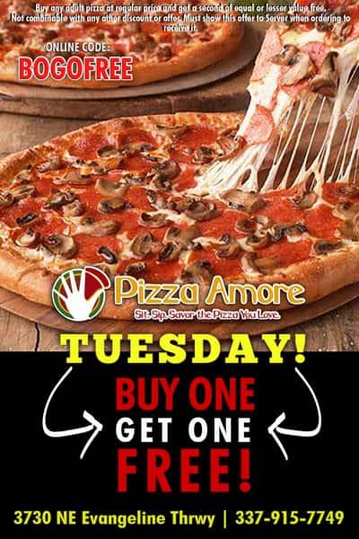 BOGO Free Tuesday!! - Pizza Artista