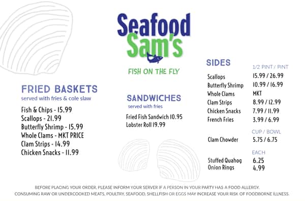 Food truck menu