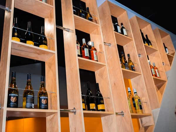 Wall lined with wine