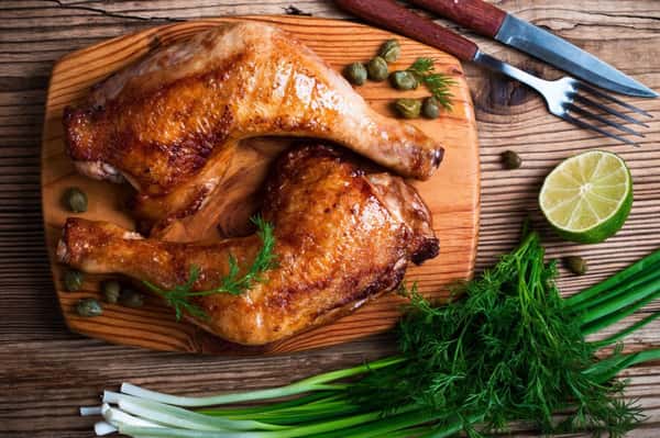 Santa Maria Style Quarter Leg Chicken Dinner Plate