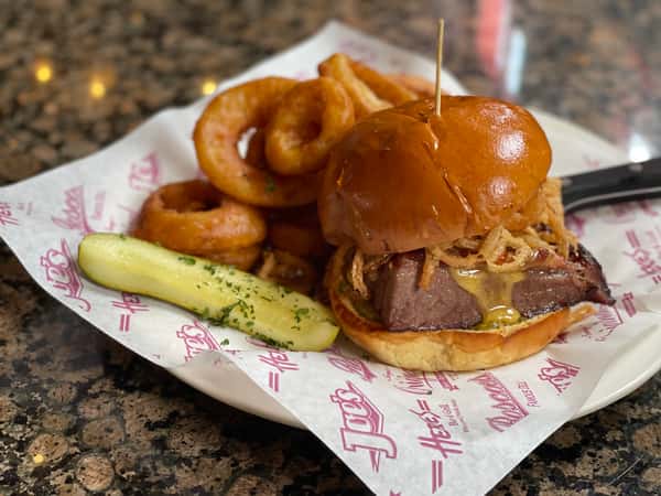 Thick Sliced Texas BBQ Brisket Sandwich