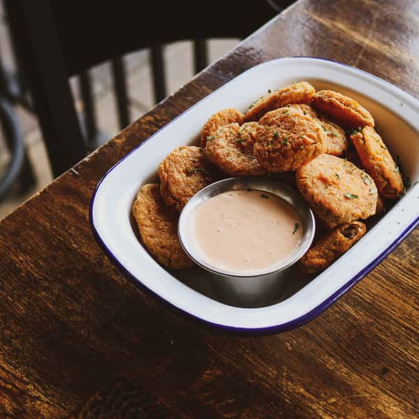 Fried Pickles with Sriracha Ranch Dipping Sauce