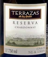 Terrazas de los Andes Reserva, Chardonnay, Argentina