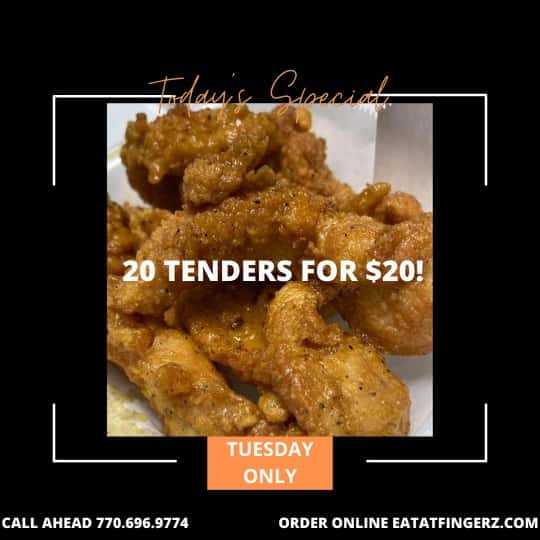 Menu Fingerz Fast Food Restaurant in Snellville, GA