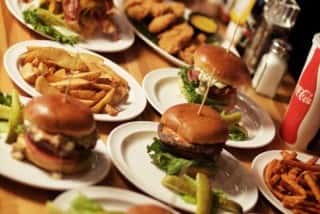 burgers and fries