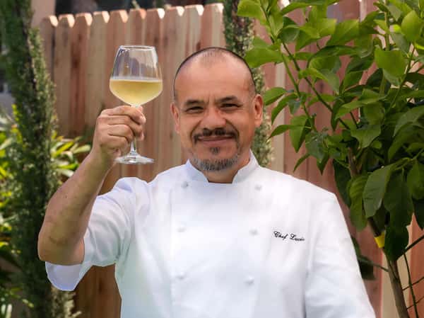 Chef Lucio Toasting