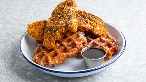 Corn Flake Fried Chicken and Waffles