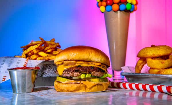 Umami burger, fries and shake