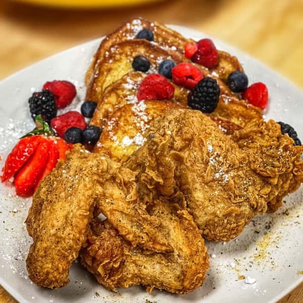 Fried chicken and french toast