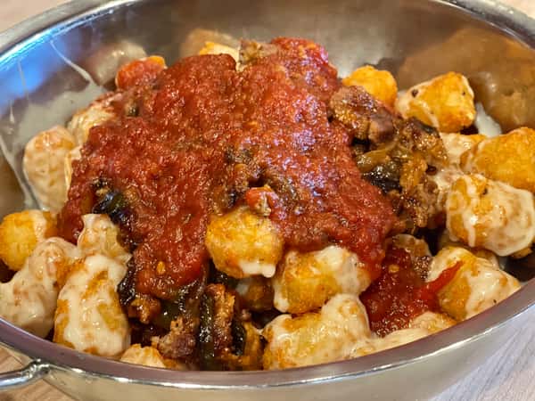 Vegan hangover (loaded tots)