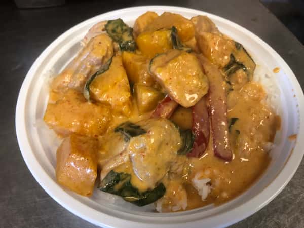Red Curry with Fried Pumpkin