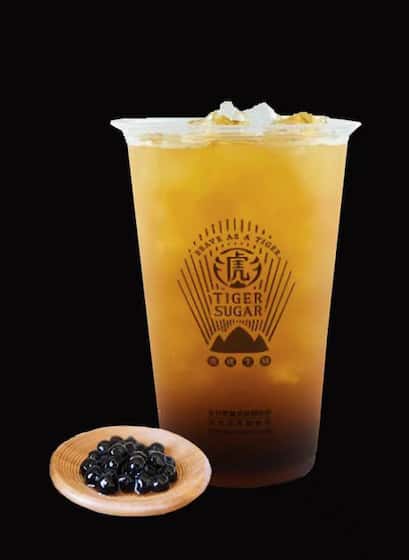 食べちゃう　(茶虎) T8. Black Sugar Boba Green Tea 老虎堂黑糖波霸醇绿茶- Tiger