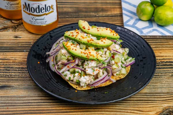 Tostada de Ceviche de Camaron