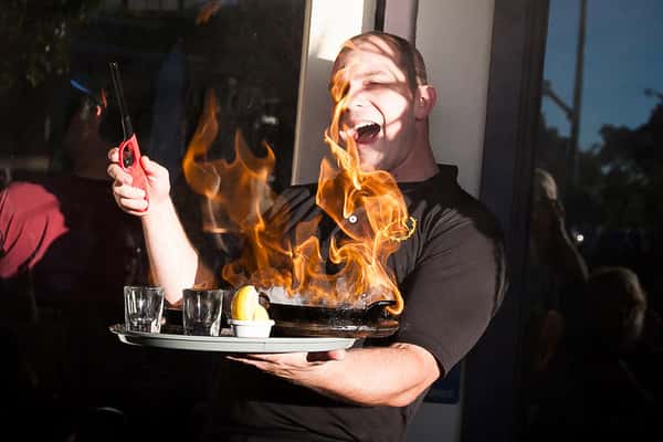 Flamed Saganaki