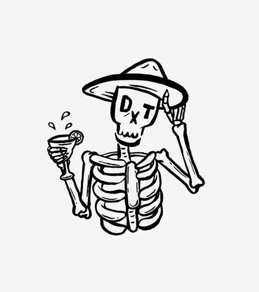 Skull with cocktail