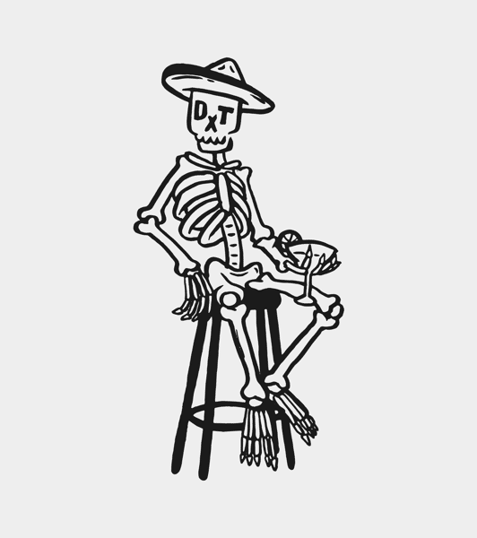 Skull on chair white
