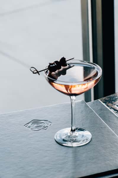 Cocktail with olives