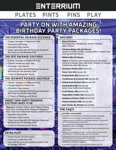 Kids BDay Menu