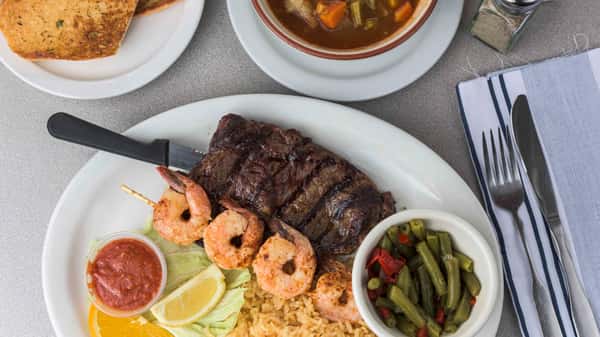 Goldenwest Ribeye & Shrimp dinner