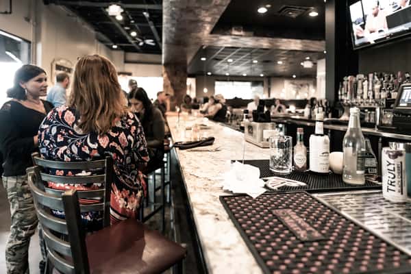 Guests and bar