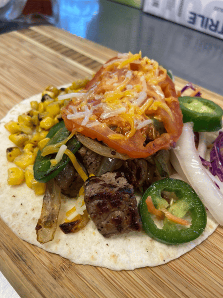 Our Signature Fully Loaded NY Strip Taco