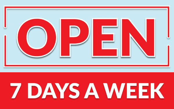 Open 7 Days A Week