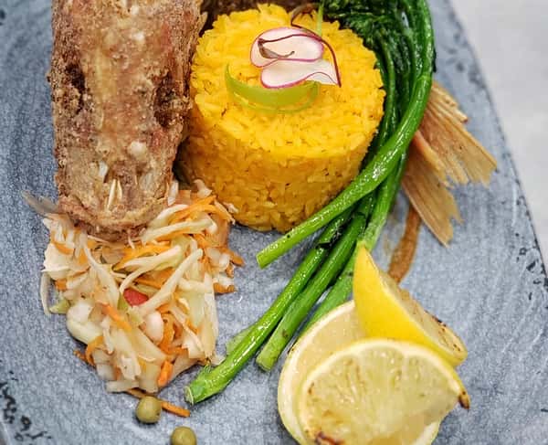 fried fish and rice