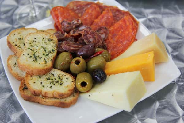 sausage bread olives and cheese