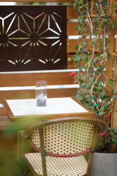 table in outdoor seating area