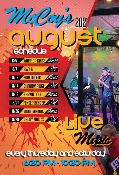 August Band Schedule