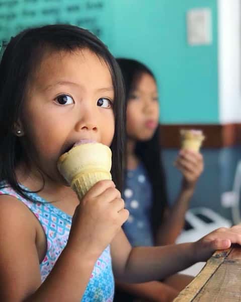Kids enjoying ice cream at Hug Life