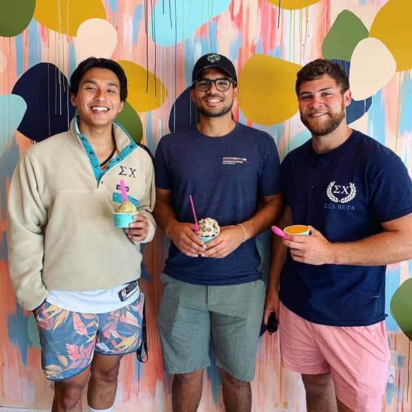 Group enjoying ice cream
