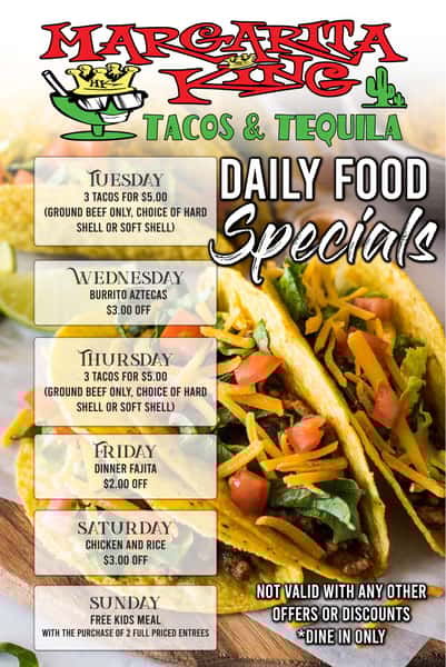 Mercer Daily Specials Margarita King Mexican Grill & Cantina