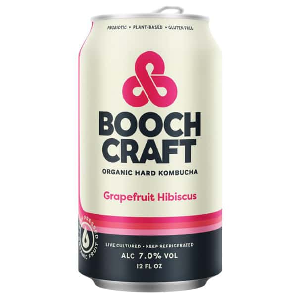 Boochcraft Grapefruit Hibiscus Heather (Hard Kambucha) 12oz. Can