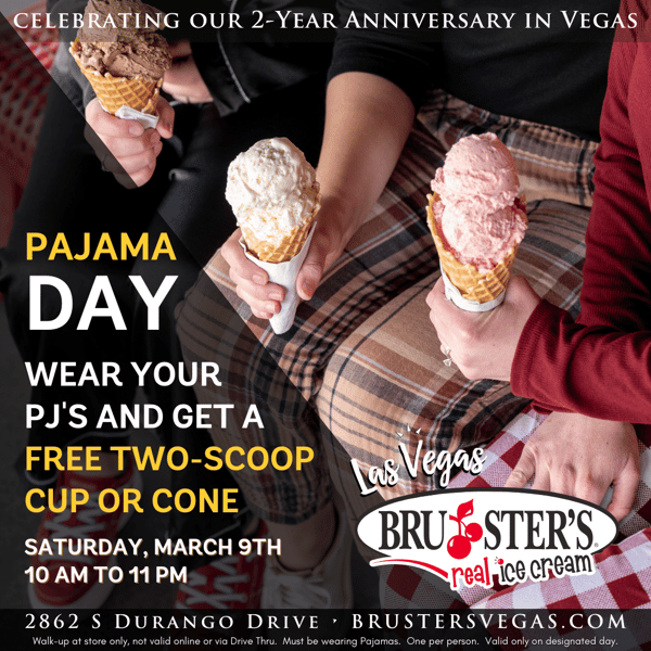 PJ Day and 2-Year Anniversary - Bruster's Real Ice Cream of Las Vegas