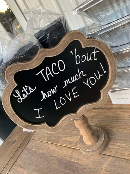 Catering props at a wedding