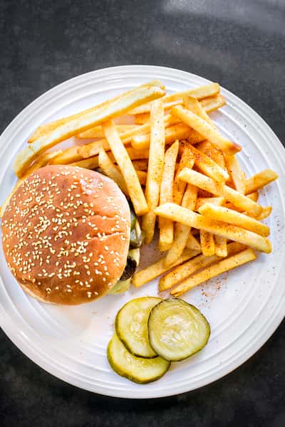 burger and fries