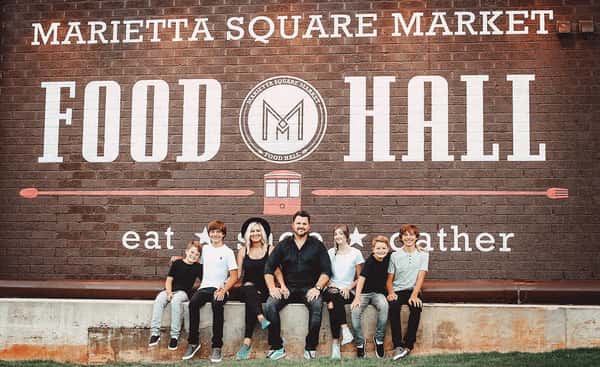 Kramer family of 7 and Marietta Square food hall