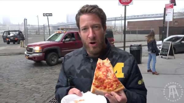 dave eating our pizza