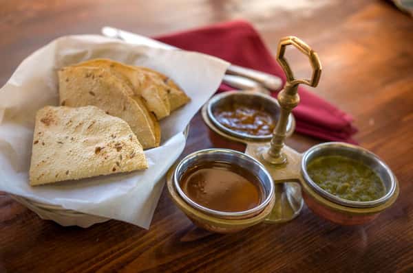 Chutney Sampler With Papadum