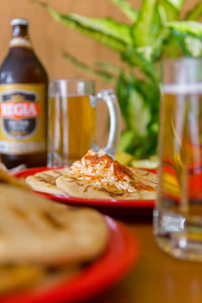 pupusas and beer