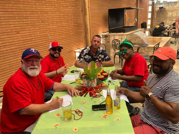 people on patio