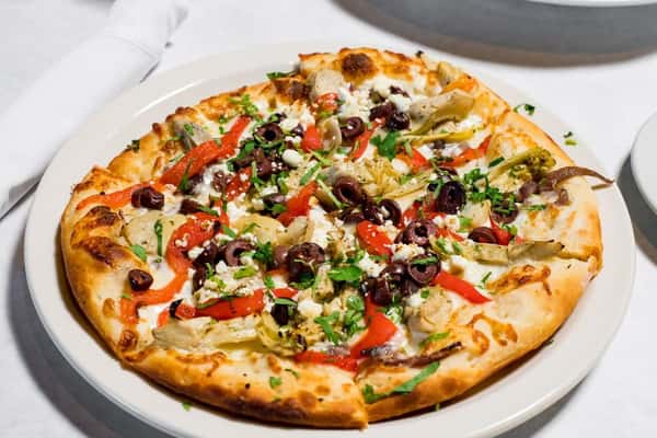 pizza with black olives